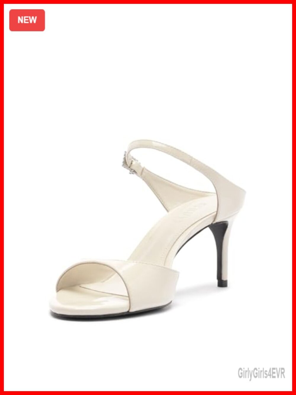 Patent Leather Mid Heel Mule Sandals Open Toe Slip On